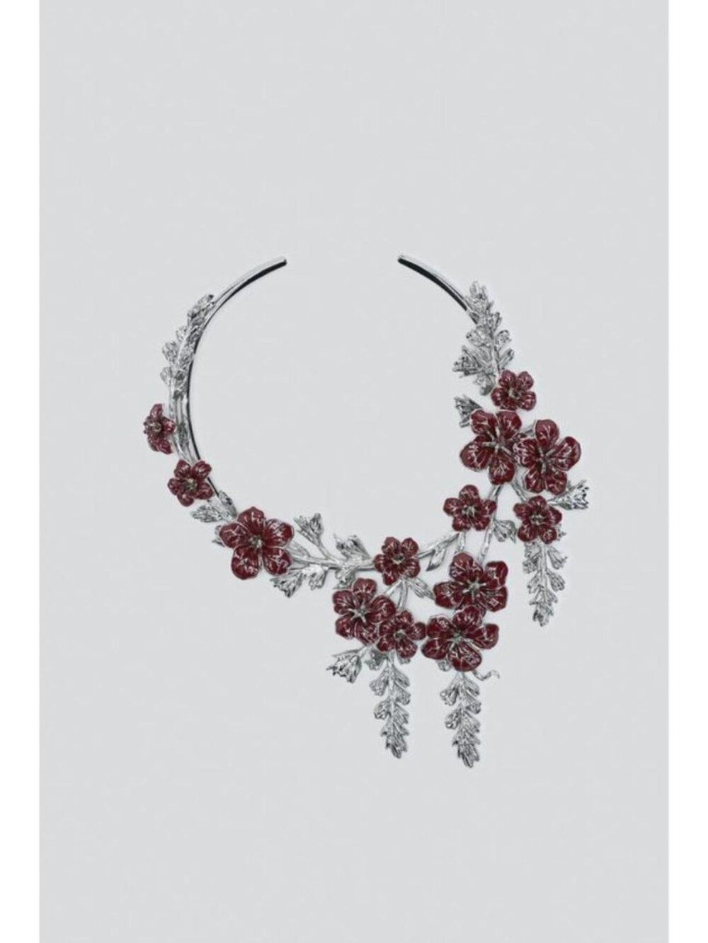 ZARA CONTRASTING FLORAL METALLIC CHOKER NECKLACE 1856/403/641